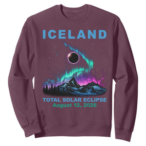 Iceland Total Solar Eclipse 2026 Sweatshirt August 12 Eclipse Totality Chaser Aurora Northern Lights
