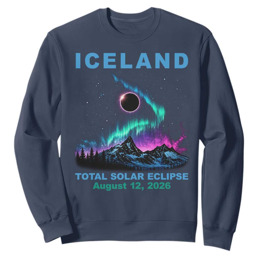 Iceland Total Solar Eclipse 2026 Sweatshirt August 12 Eclipse Totality Chaser Aurora Northern Lights
