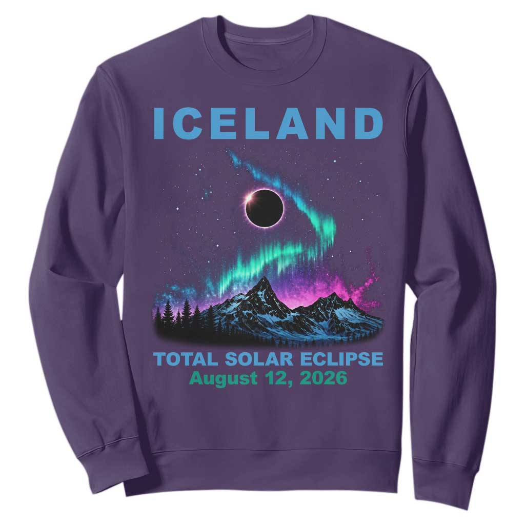 Iceland Total Solar Eclipse 2026 Sweatshirt August 12 Eclipse Totality Chaser Aurora Northern Lights
