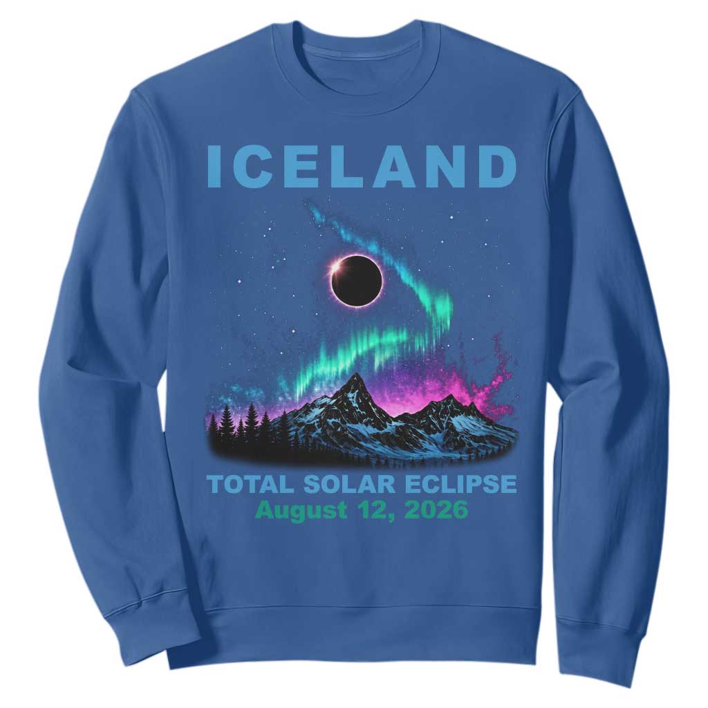 Iceland Total Solar Eclipse 2026 Sweatshirt August 12 Eclipse Totality Chaser Aurora Northern Lights