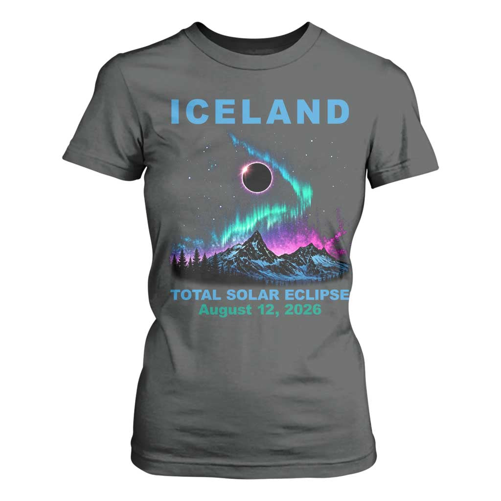 Iceland Total Solar Eclipse 2026 T Shirt For Women August 12 Eclipse Totality Chaser Aurora Northern Lights