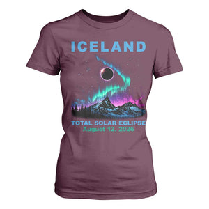Iceland Total Solar Eclipse 2026 T Shirt For Women August 12 Eclipse Totality Chaser Aurora Northern Lights