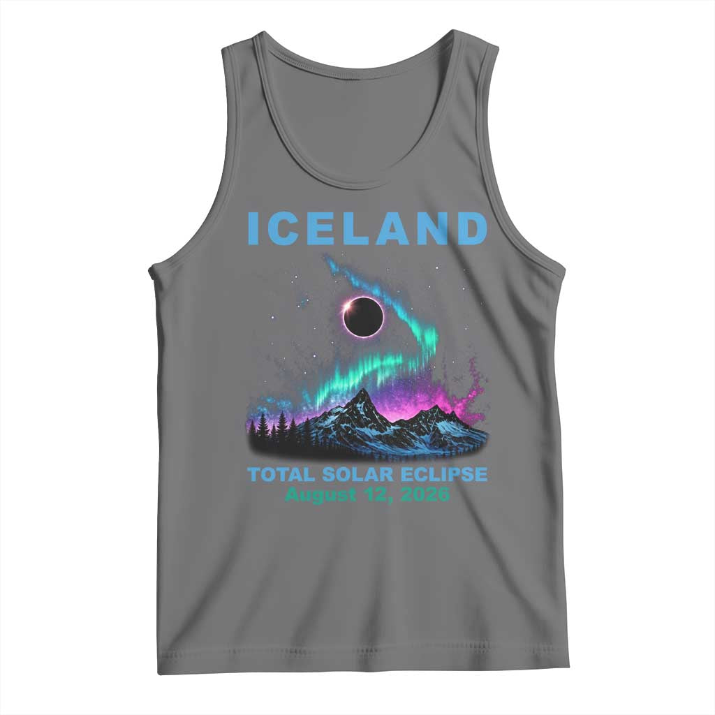 Iceland Total Solar Eclipse 2026 Tank Top August 12 Eclipse Totality Chaser Aurora Northern Lights