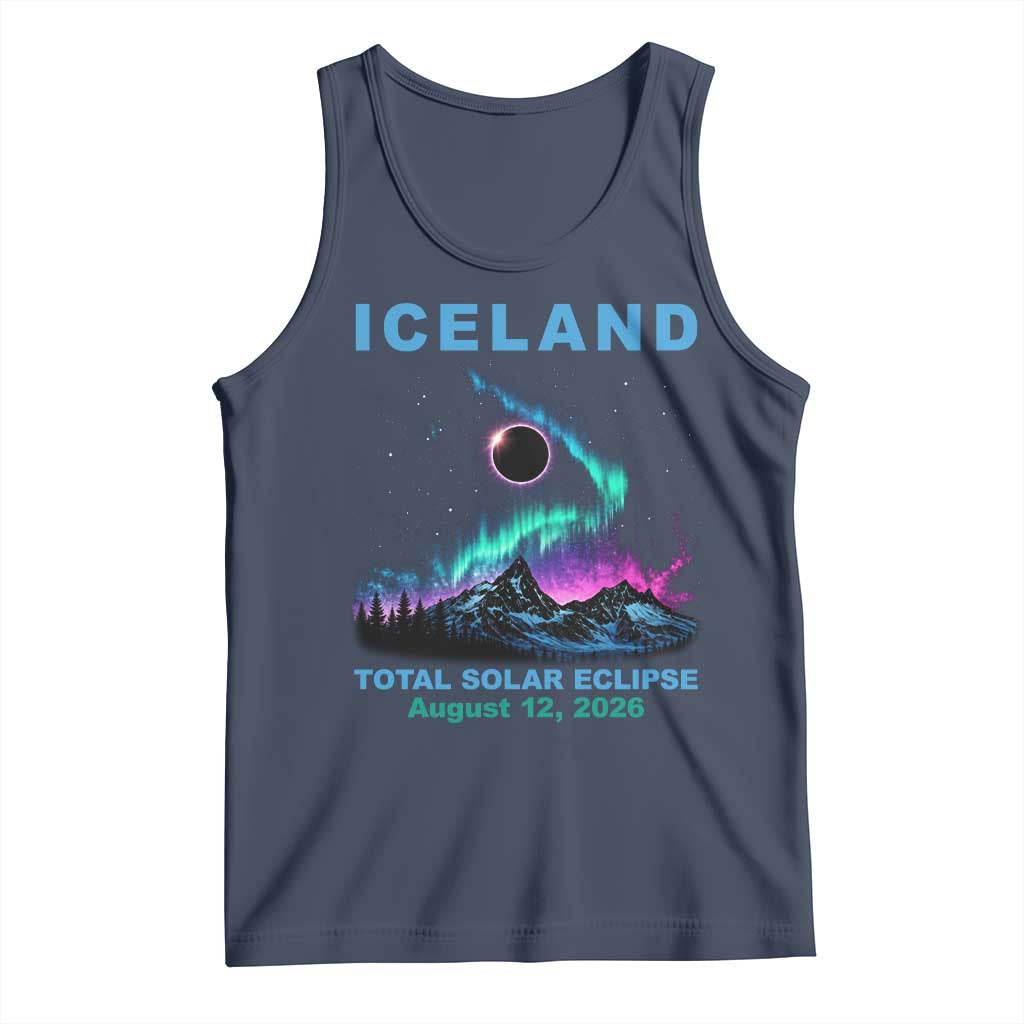 Iceland Total Solar Eclipse 2026 Tank Top August 12 Eclipse Totality Chaser Aurora Northern Lights
