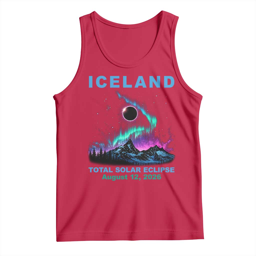 Iceland Total Solar Eclipse 2026 Tank Top August 12 Eclipse Totality Chaser Aurora Northern Lights
