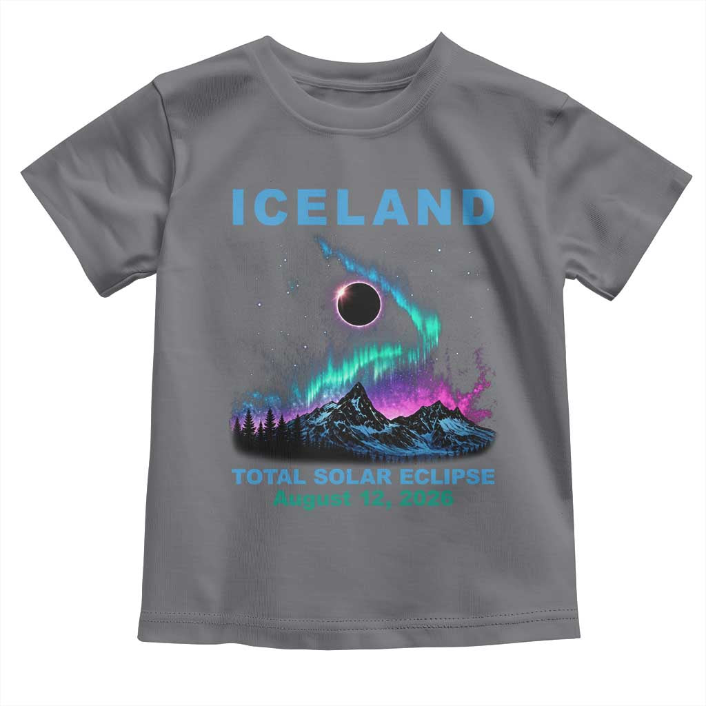 Iceland Total Solar Eclipse 2026 Toddler T Shirt August 12 Eclipse Totality Chaser Aurora Northern Lights