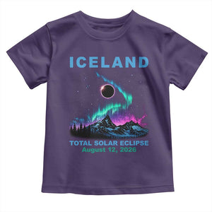 Iceland Total Solar Eclipse 2026 Toddler T Shirt August 12 Eclipse Totality Chaser Aurora Northern Lights