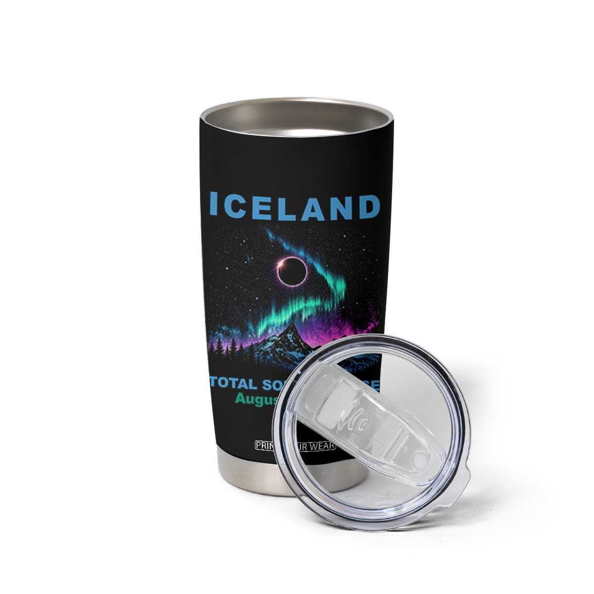 Iceland Total Solar Eclipse 2026 Tumbler Cup August 12 Eclipse Totality Chaser Aurora Northern Lights