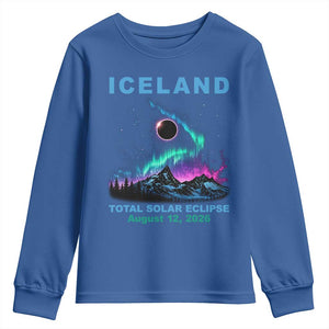 Iceland Total Solar Eclipse 2026 Youth Sweatshirt August 12 Eclipse Totality Chaser Aurora Northern Lights