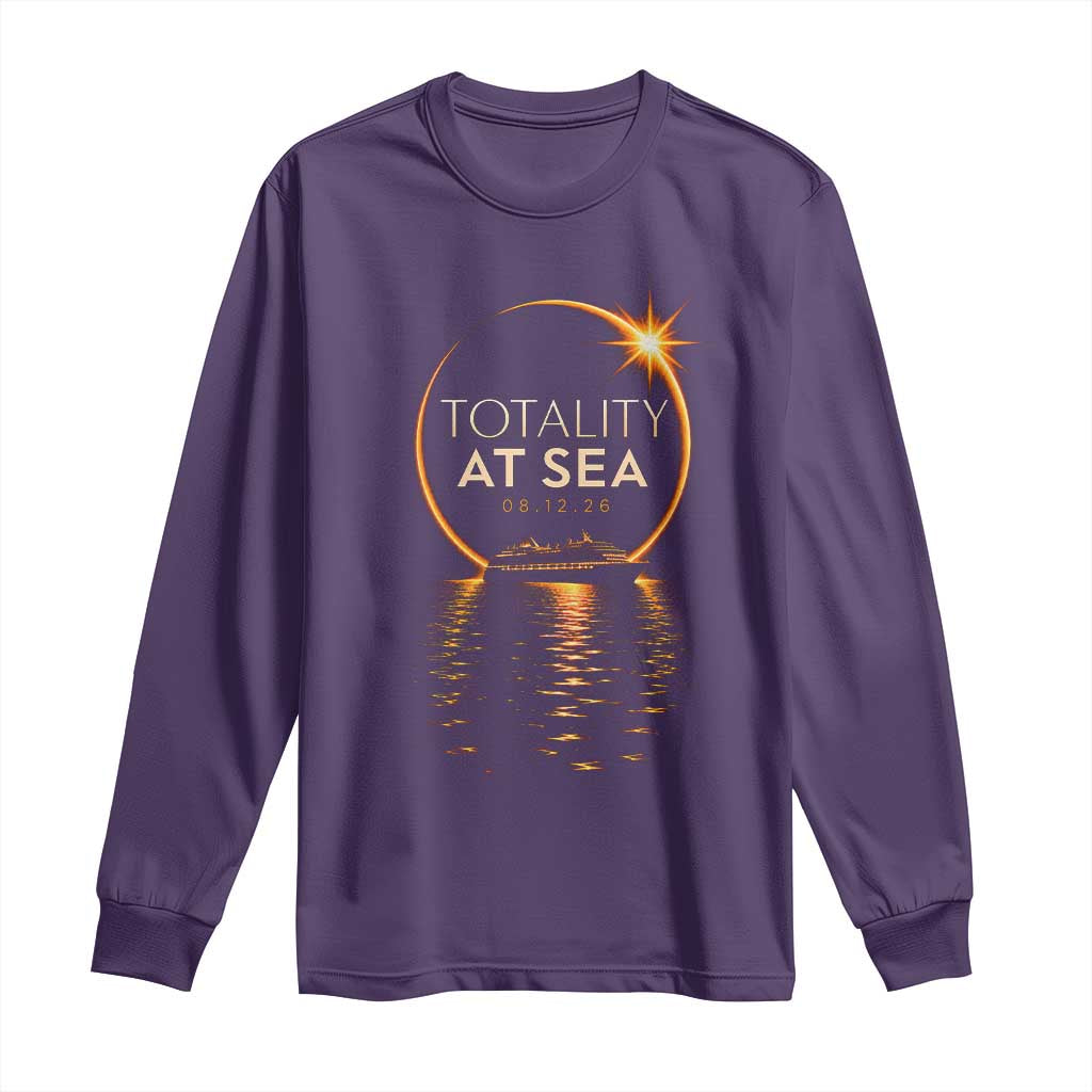 Total Solar Eclipse At Sea 2026 Long Sleeve Shirt Totality Eclipse Cruise