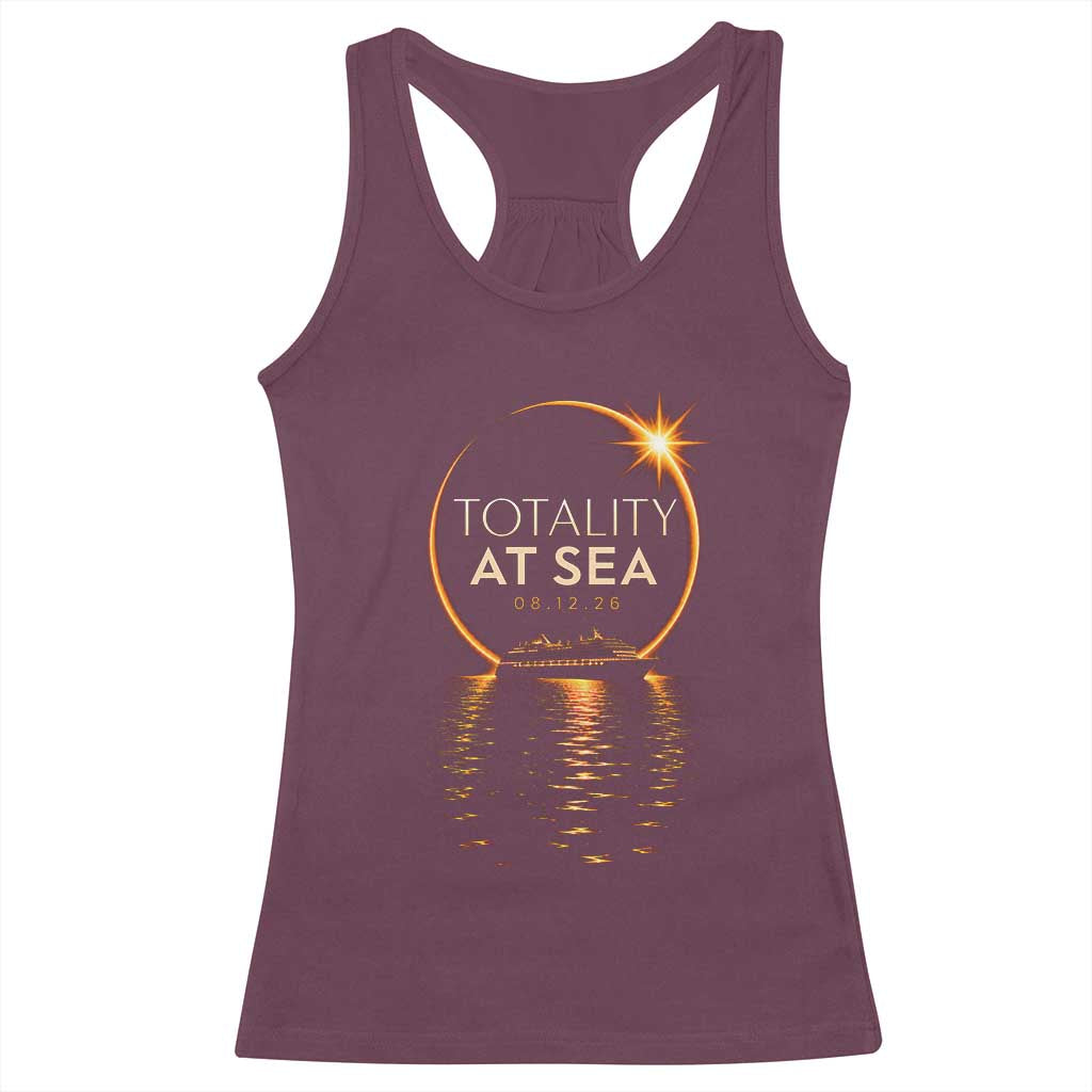 Total Solar Eclipse At Sea 2026 Racerback Tank Top Totality Eclipse Cruise
