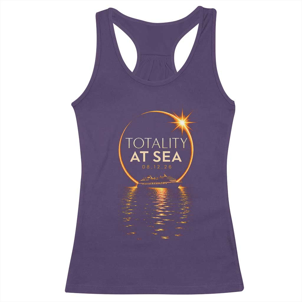 Total Solar Eclipse At Sea 2026 Racerback Tank Top Totality Eclipse Cruise