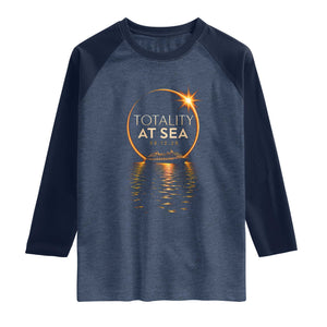 Total Solar Eclipse At Sea 2026 Raglan Shirt Totality Eclipse Cruise