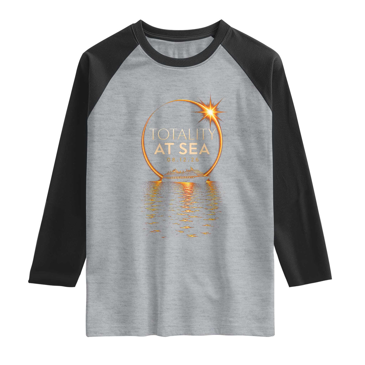 Total Solar Eclipse At Sea 2026 Raglan Shirt Totality Eclipse Cruise