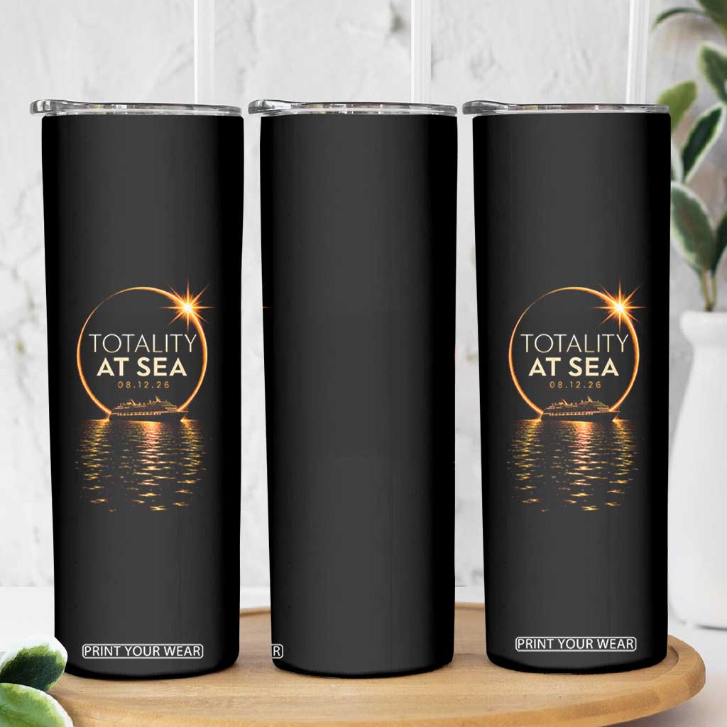 Total Solar Eclipse At Sea 2026 Skinny Tumbler Totality Eclipse Cruise