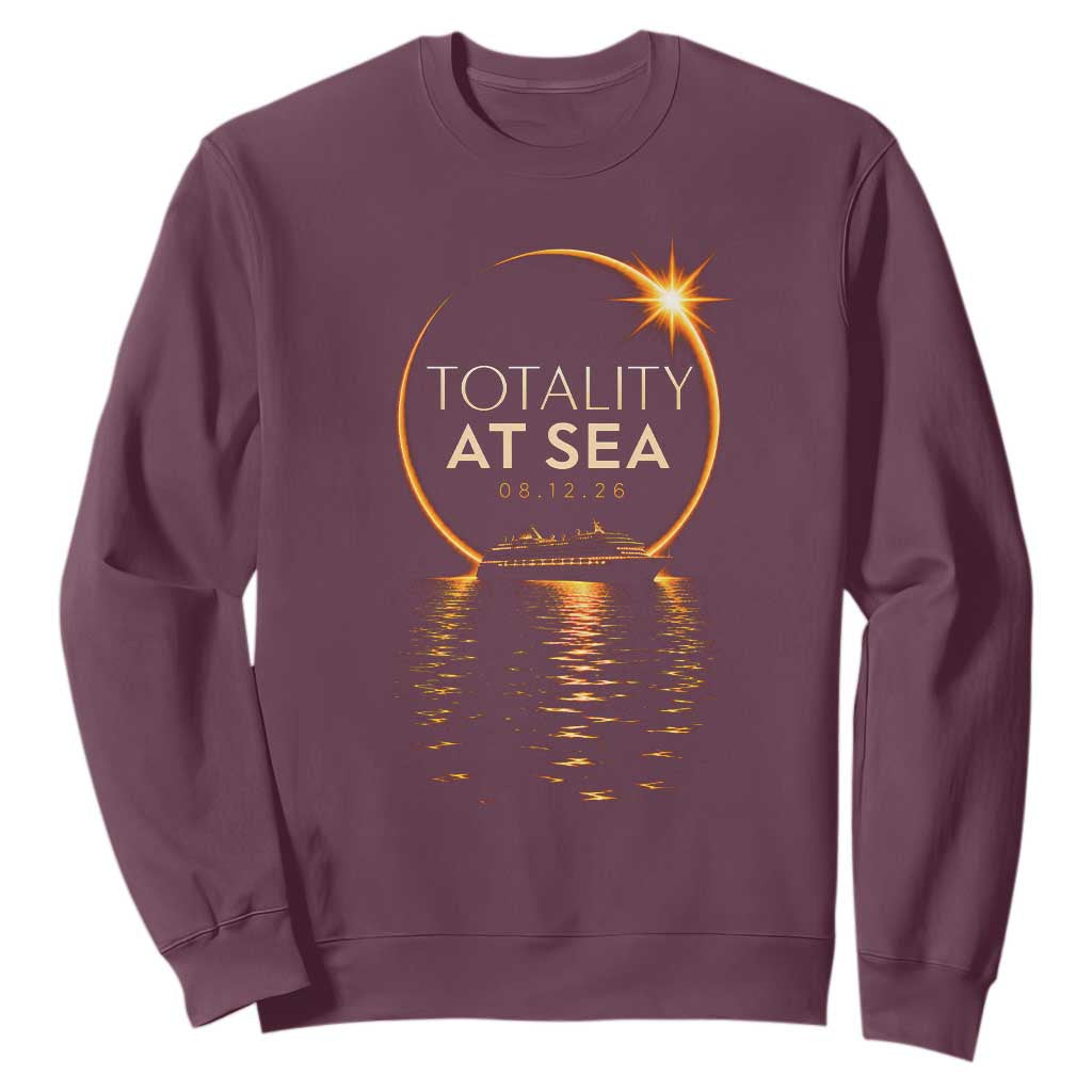 Total Solar Eclipse At Sea 2026 Sweatshirt Totality Eclipse Cruise