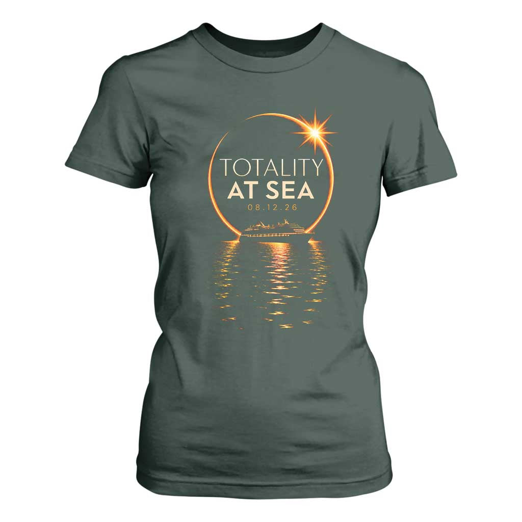 Total Solar Eclipse At Sea 2026 T Shirt For Women Totality Eclipse Cruise