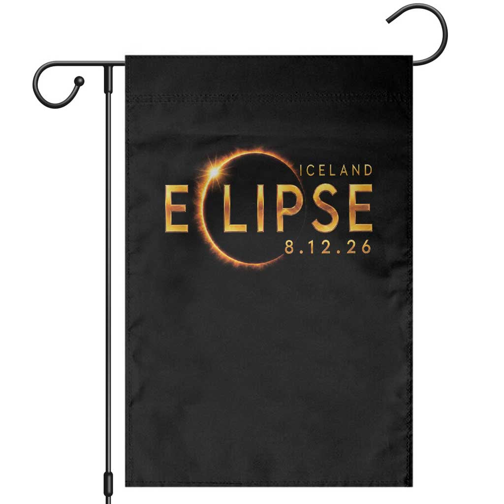 Iceland Eclipse 2026 Garden Flag August 12 26 Solar Eclipse Totality TS11 Black Print Your Wear