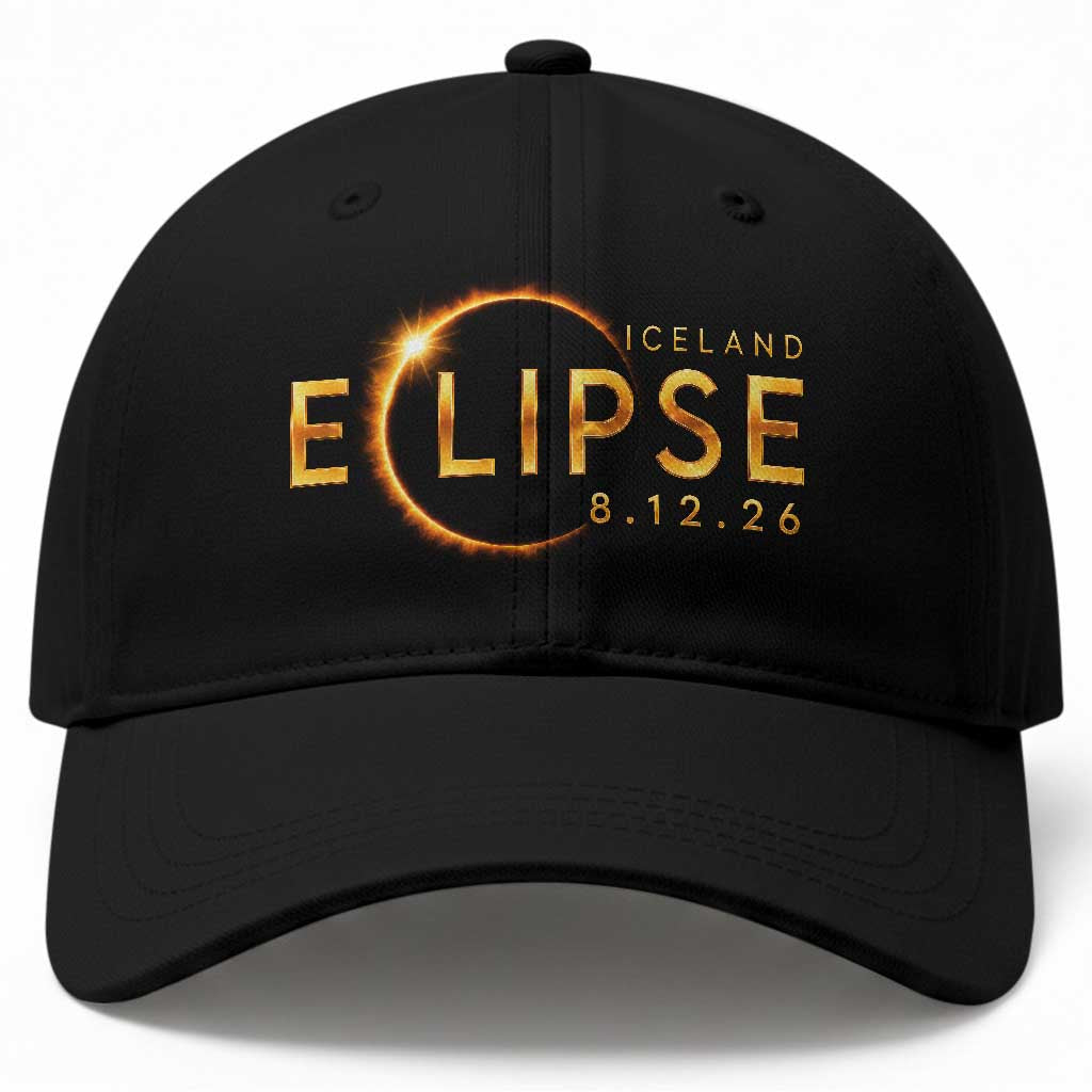 Iceland Eclipse 2026 Baseball Cap August 12 26 Solar Eclipse Totality TS11 Print Your Wear