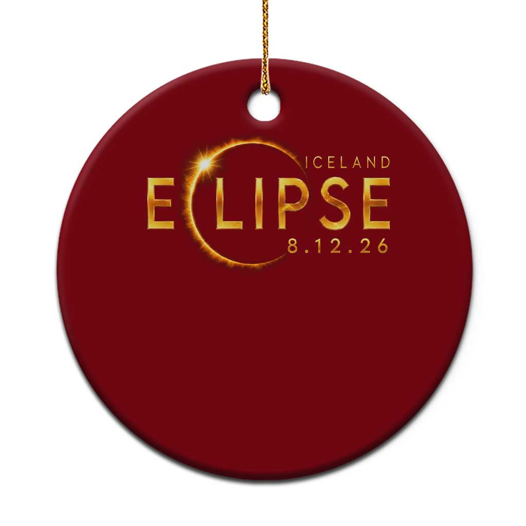 Iceland Eclipse 2026 Ceramic Ornament August 12 26 Solar Eclipse Totality