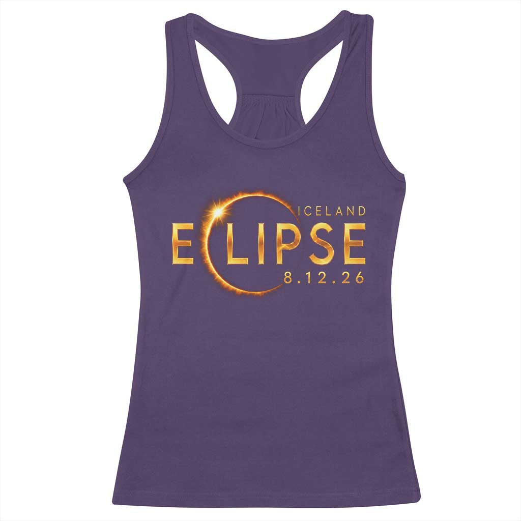 Iceland Eclipse 2026 Racerback Tank Top August 12 26 Solar Eclipse Totality