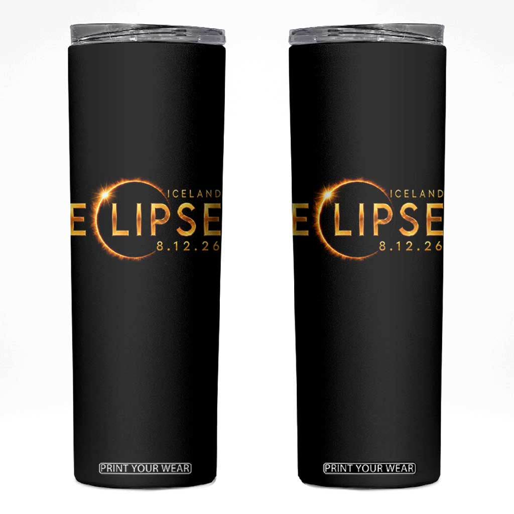 Iceland Eclipse 2026 Skinny Tumbler August 12 26 Solar Eclipse Totality