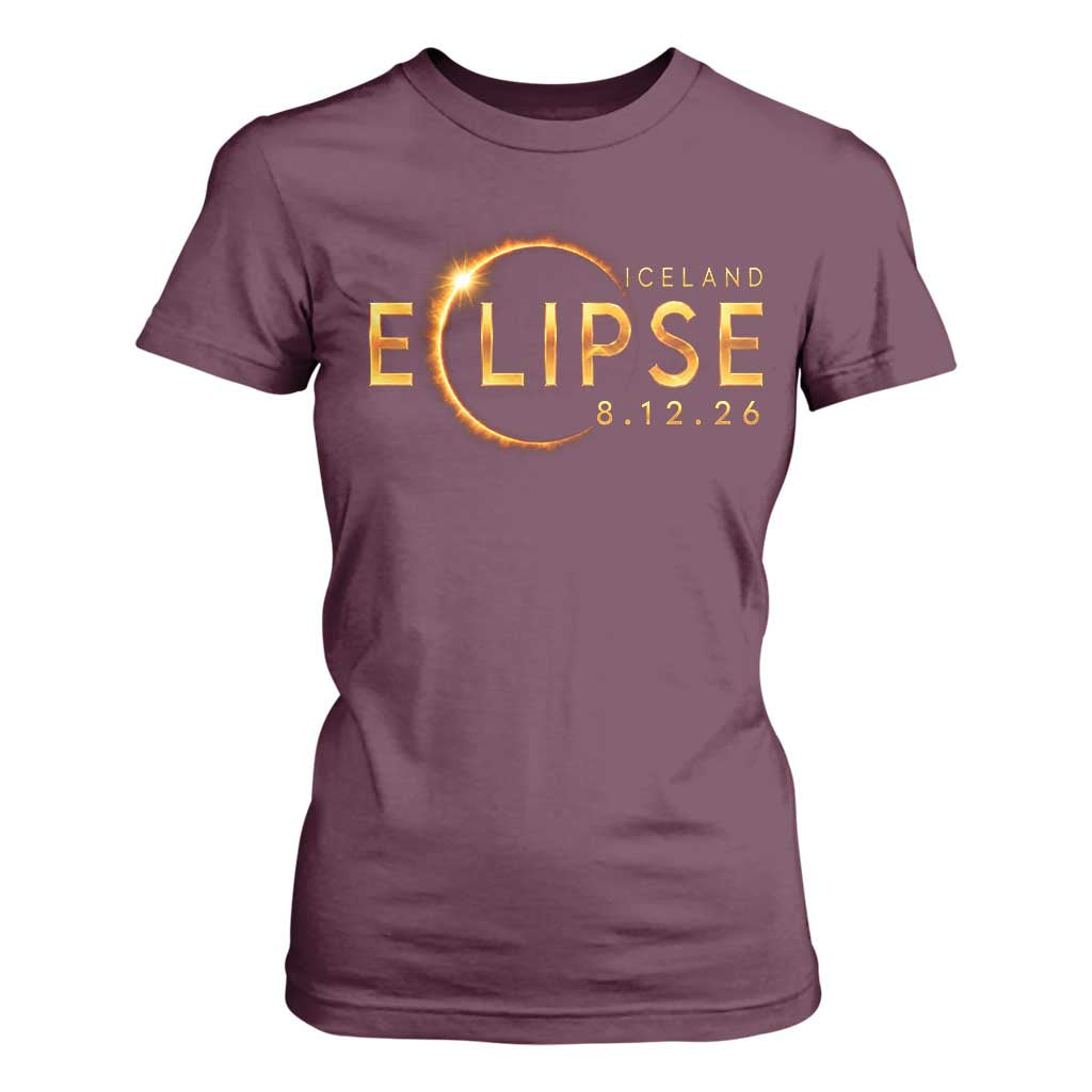 Iceland Eclipse 2026 T Shirt For Women August 12 26 Solar Eclipse Totality
