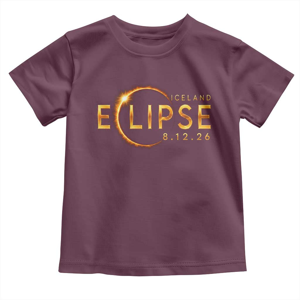 Iceland Eclipse 2026 Toddler T Shirt August 12 26 Solar Eclipse Totality