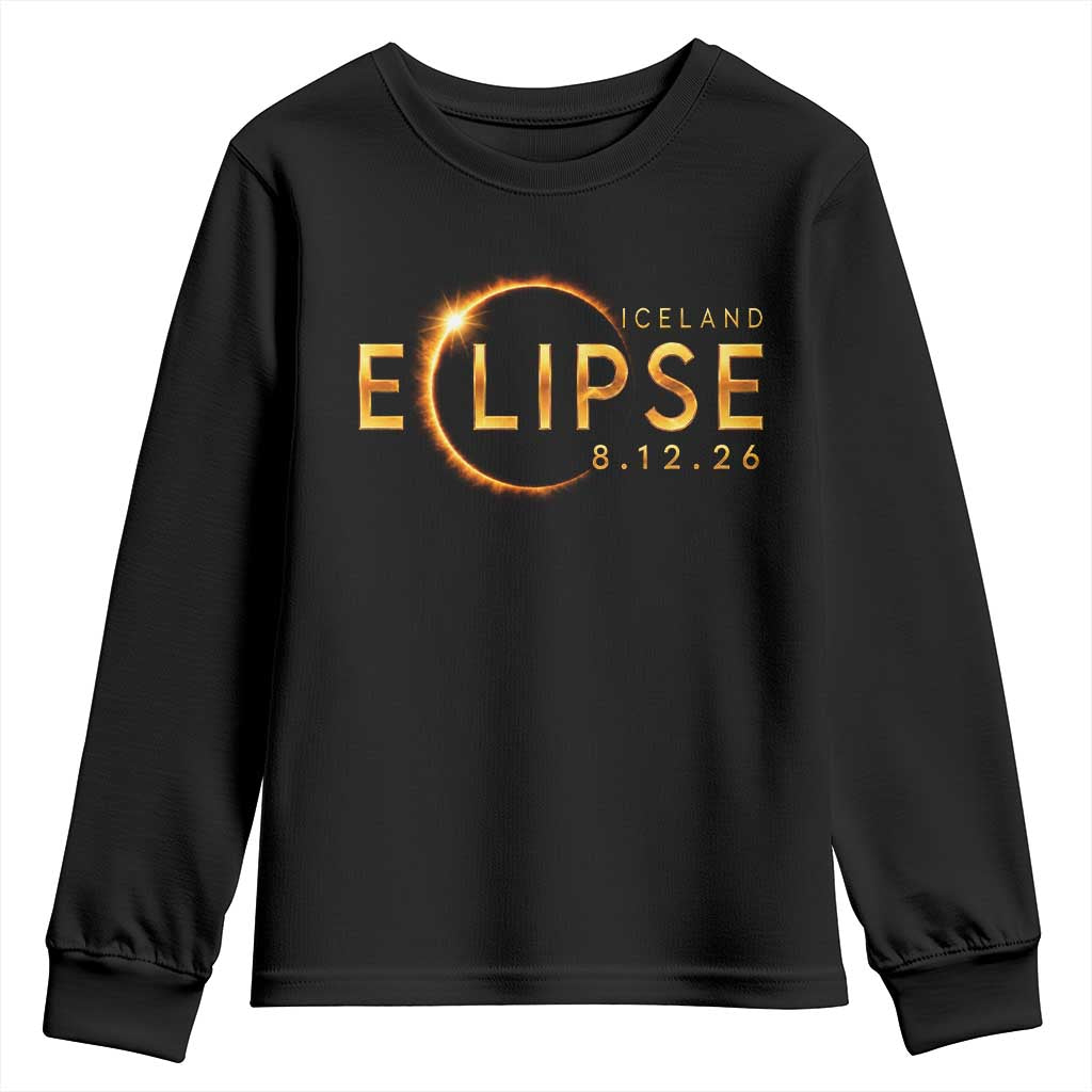 Iceland Eclipse 2026 Youth Sweatshirt August 12 26 Solar Eclipse Totality