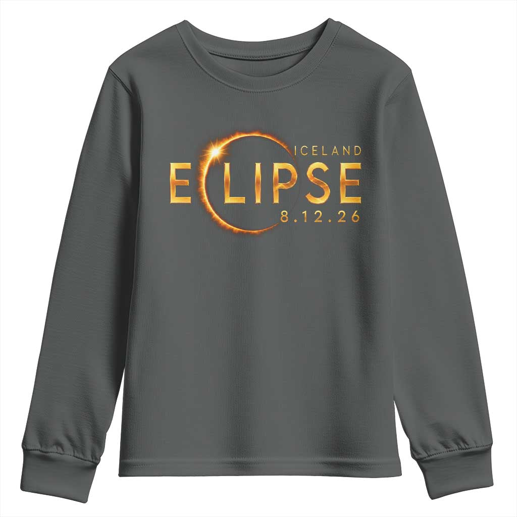 Iceland Eclipse 2026 Youth Sweatshirt August 12 26 Solar Eclipse Totality