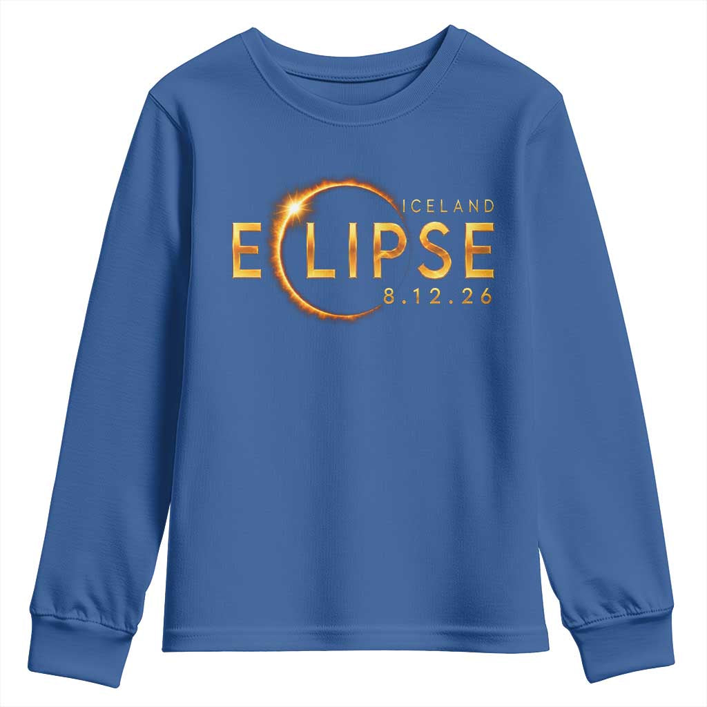 Iceland Eclipse 2026 Youth Sweatshirt August 12 26 Solar Eclipse Totality