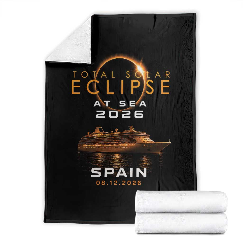 Spain Total Solar Eclipse 2026 At Sea Cruise Throw Blanket