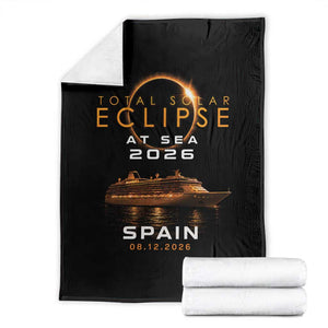 Spain Total Solar Eclipse 2026 At Sea Cruise Throw Blanket