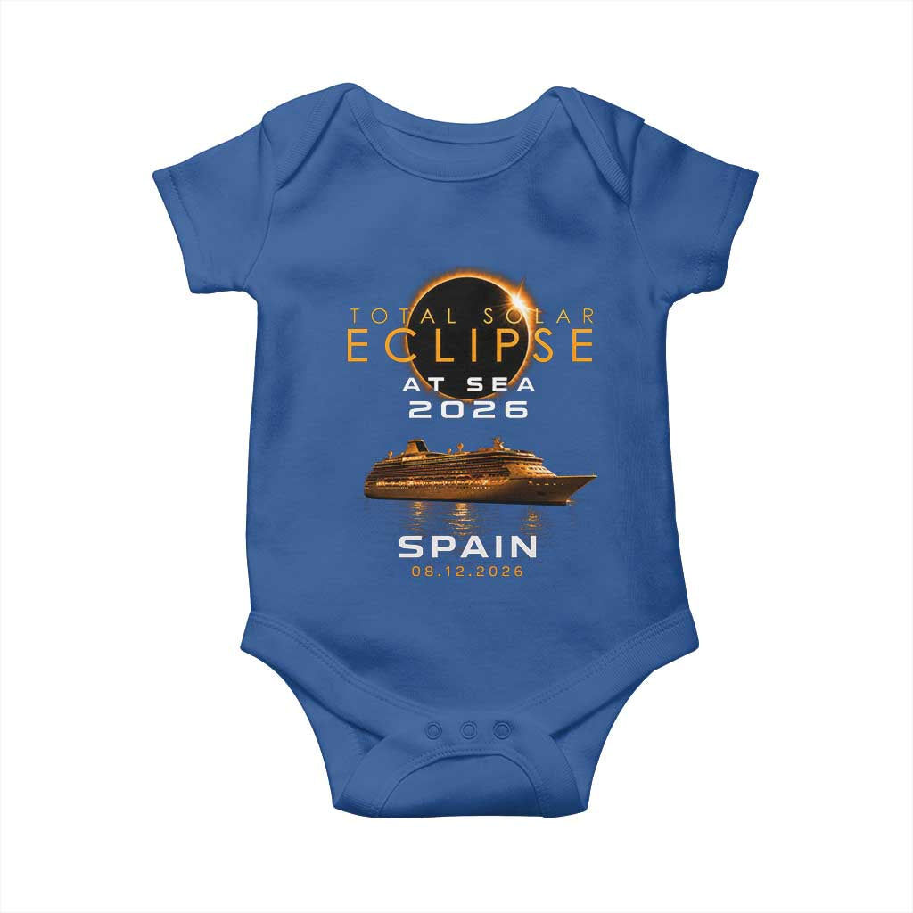 Spain Total Solar Eclipse 2026 At Sea Cruise Baby Onesie