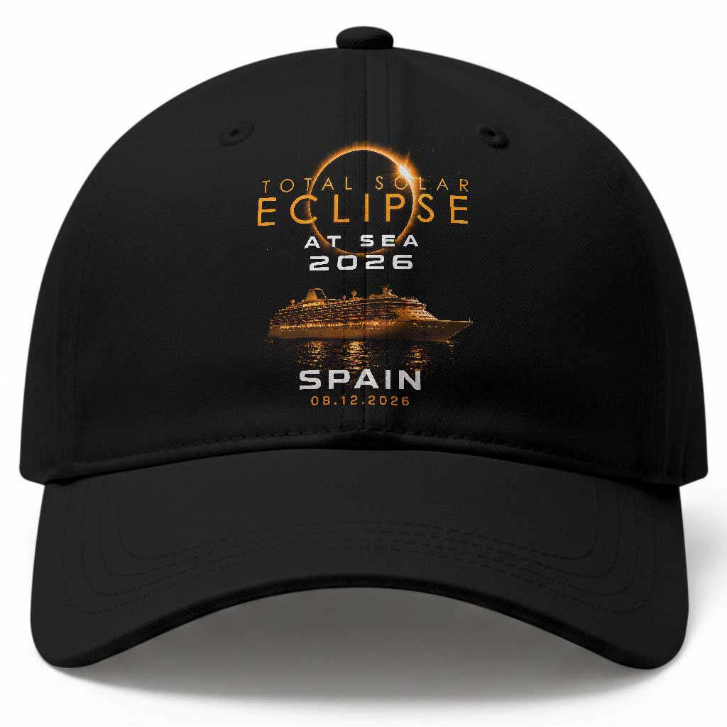 Spain Total Solar Eclipse 2026 At Sea Cruise Baseball Cap TS11 Print Your Wear