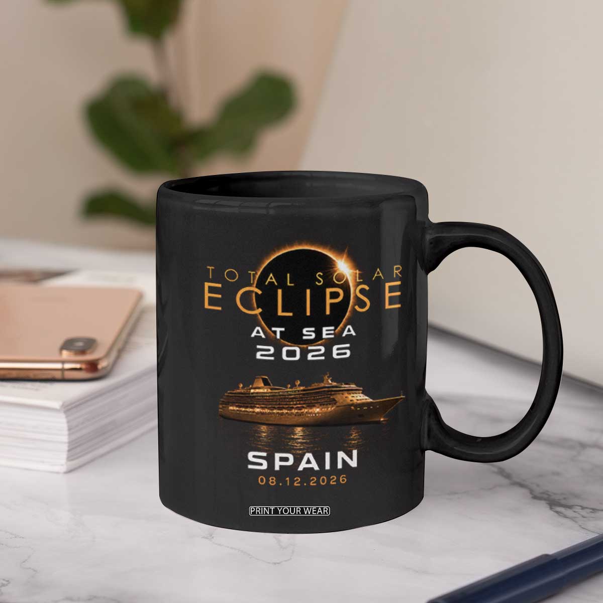 Spain Total Solar Eclipse 2026 At Sea Cruise Coffee Mug