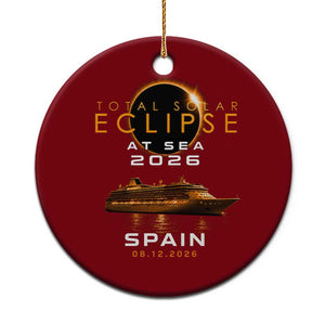 Spain Total Solar Eclipse 2026 At Sea Cruise Ceramic Ornament