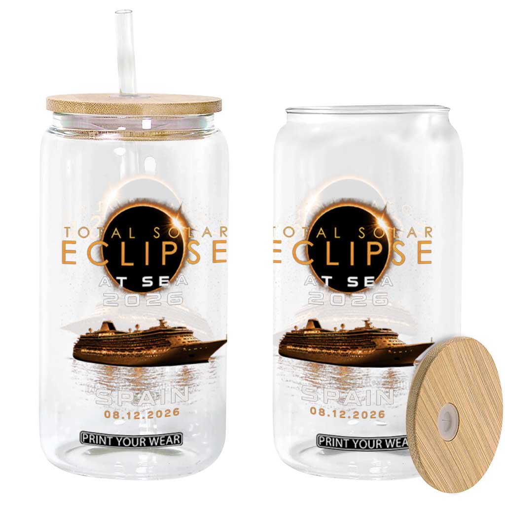 Spain Total Solar Eclipse 2026 At Sea Cruise Glass Can