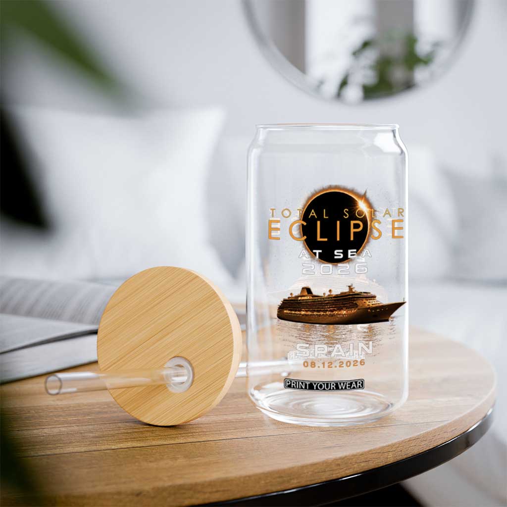Spain Total Solar Eclipse 2026 At Sea Cruise Glass Can