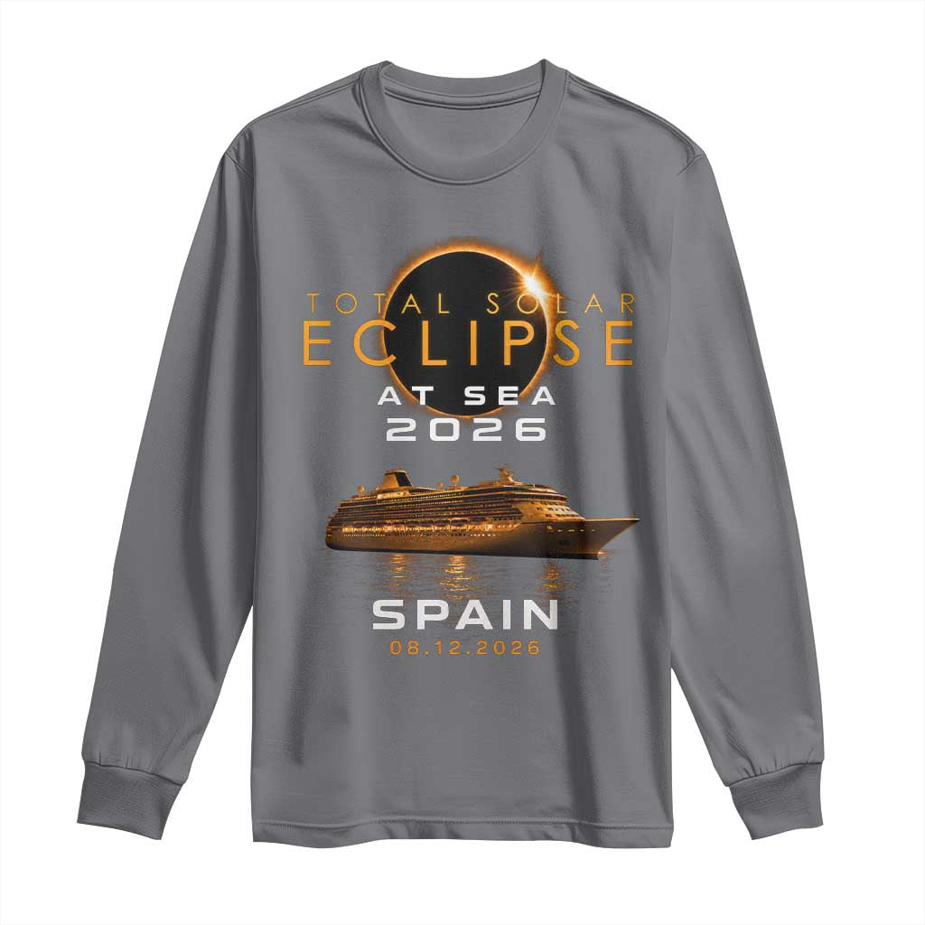Spain Total Solar Eclipse 2026 At Sea Cruise Long Sleeve Shirt