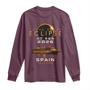 Spain Total Solar Eclipse 2026 At Sea Cruise Long Sleeve Shirt