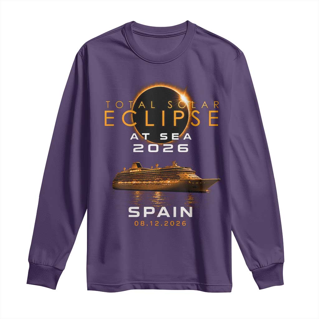Spain Total Solar Eclipse 2026 At Sea Cruise Long Sleeve Shirt