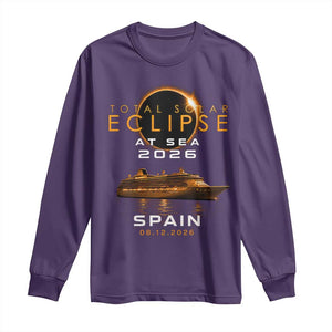 Spain Total Solar Eclipse 2026 At Sea Cruise Long Sleeve Shirt