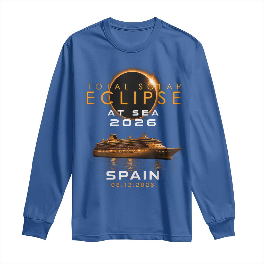 Spain Total Solar Eclipse 2026 At Sea Cruise Long Sleeve Shirt