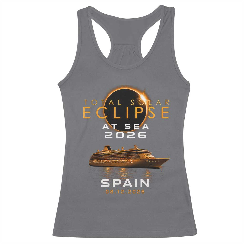 Spain Total Solar Eclipse 2026 At Sea Cruise Racerback Tank Top