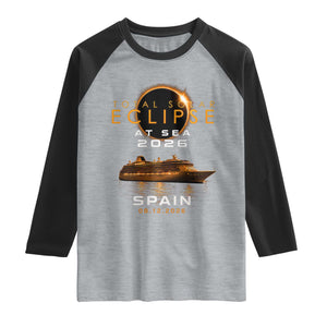 Spain Total Solar Eclipse 2026 At Sea Cruise Raglan Shirt