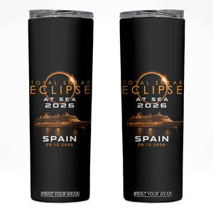 Spain Total Solar Eclipse 2026 At Sea Cruise Skinny Tumbler