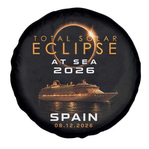 Spain Total Solar Eclipse 2026 At Sea Cruise Spare Tire Cover