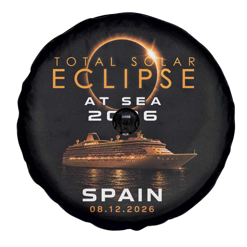 Spain Total Solar Eclipse 2026 At Sea Cruise Spare Tire Cover