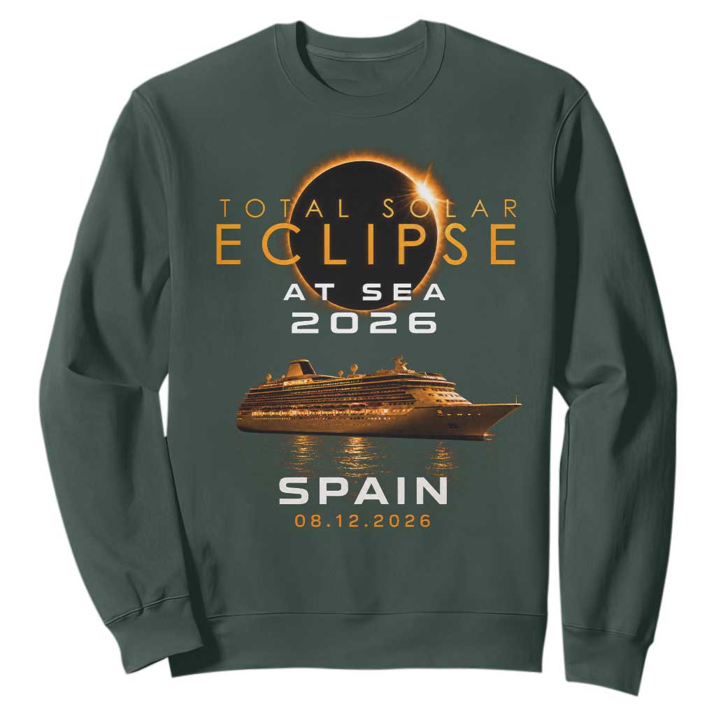Spain Total Solar Eclipse 2026 At Sea Cruise Sweatshirt